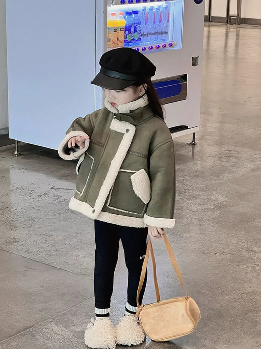 Aria Mini Shearling Aviator Jacket