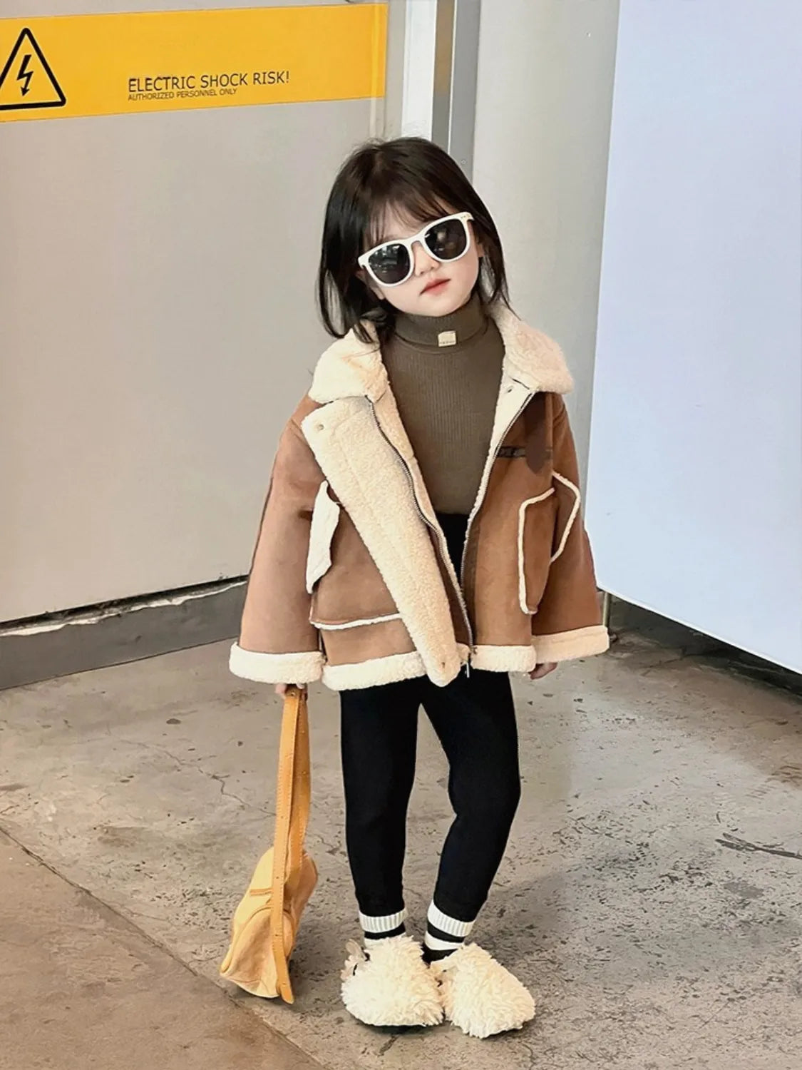 Aria Mini Shearling Aviator Jacket