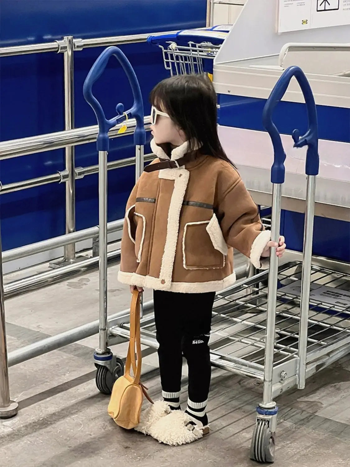 Aria Mini Shearling Aviator Jacket