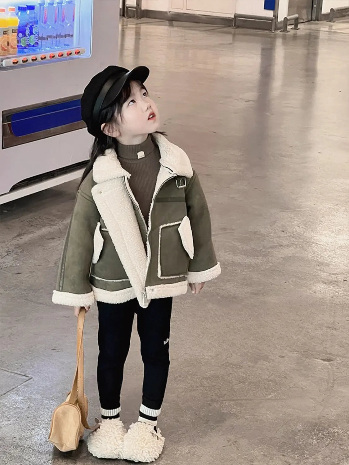Aria Mini Shearling Aviator Jacket