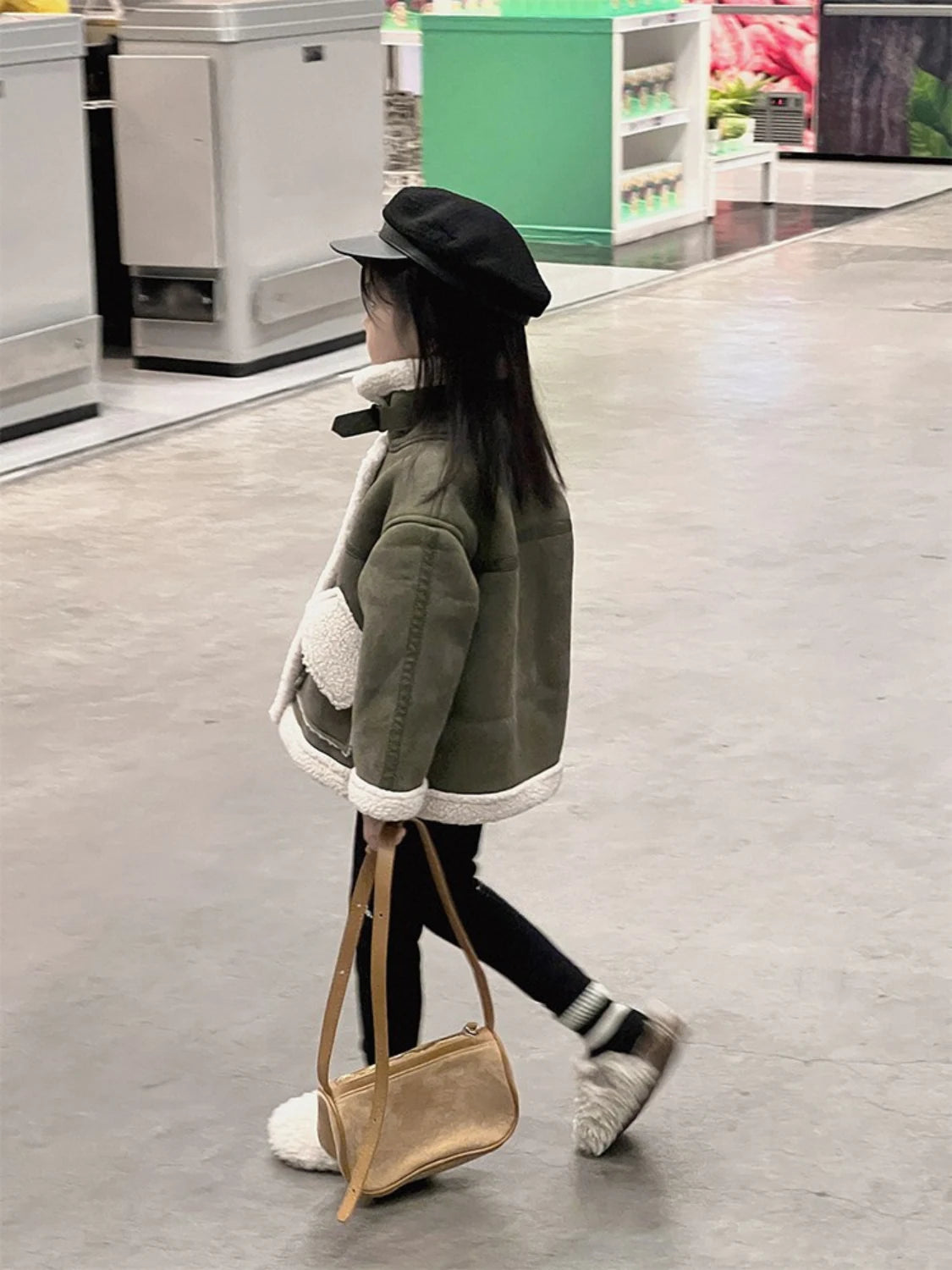 Aria Mini Shearling Aviator Jacket