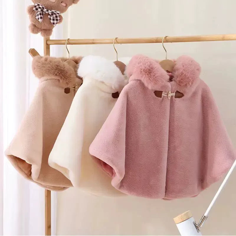 Aurora Faux Fur Hooded Cape