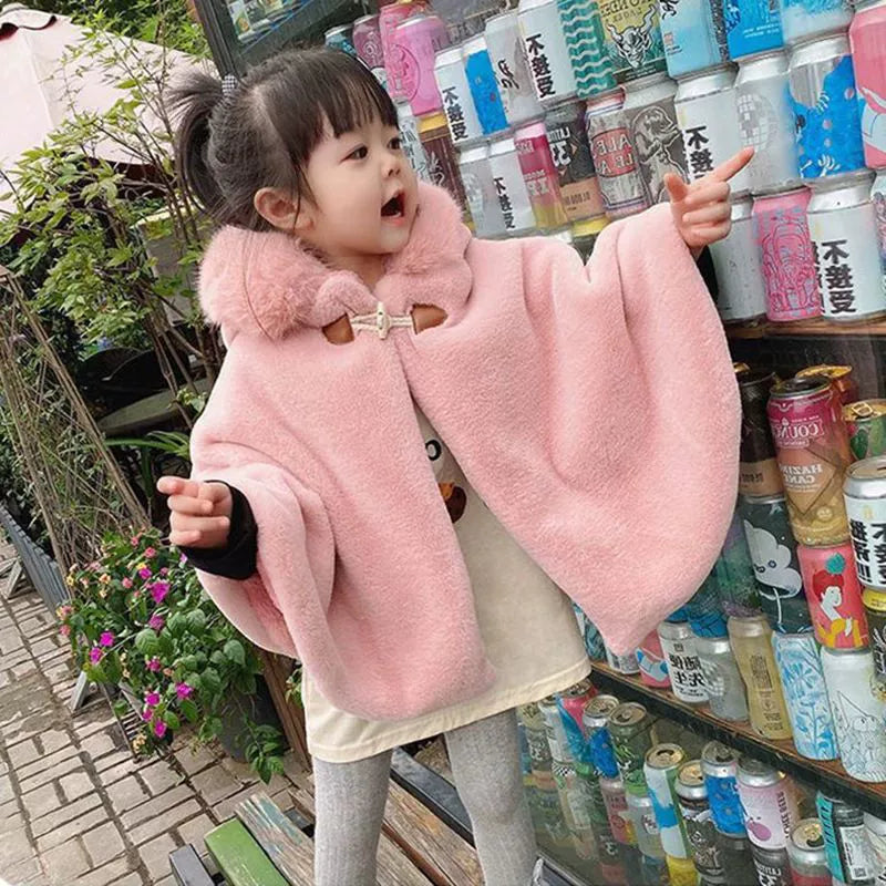 Aurora Faux Fur Hooded Cape