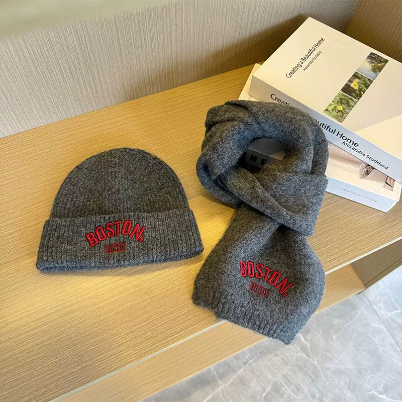 Boston Knit Beanie & Scarf Set