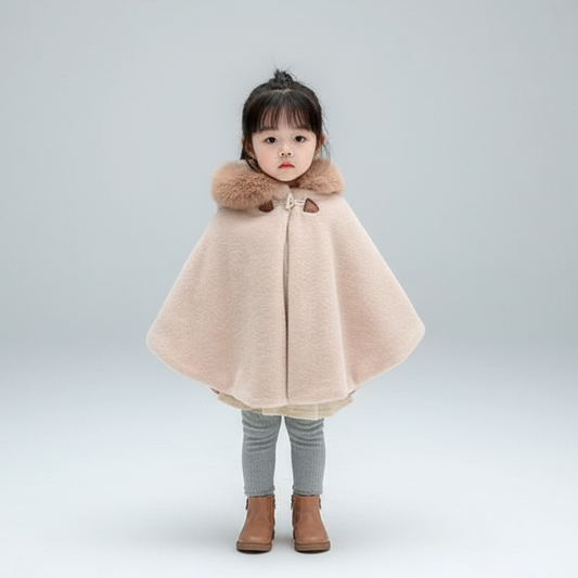 Aurora Faux Fur Hooded Cape