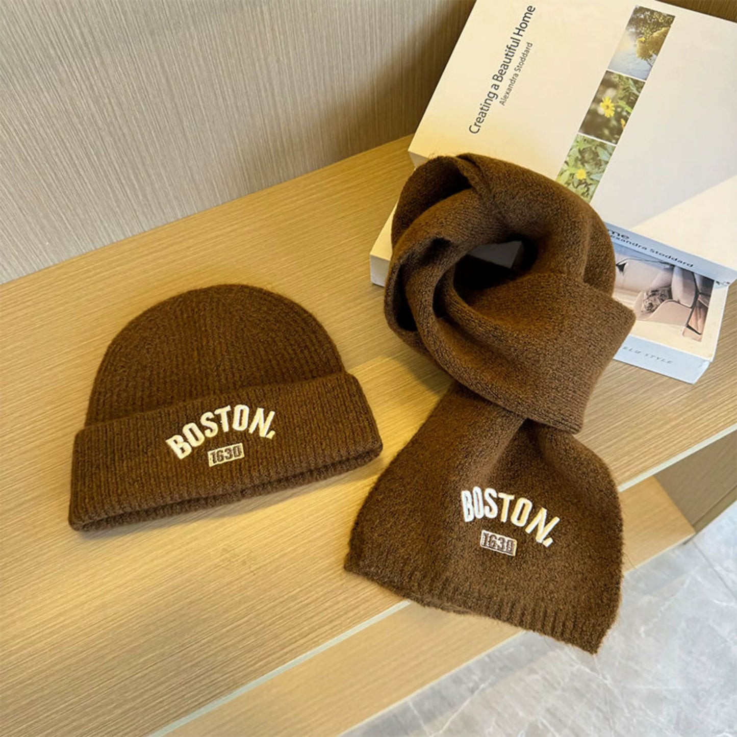 Boston Knit Beanie & Scarf Set