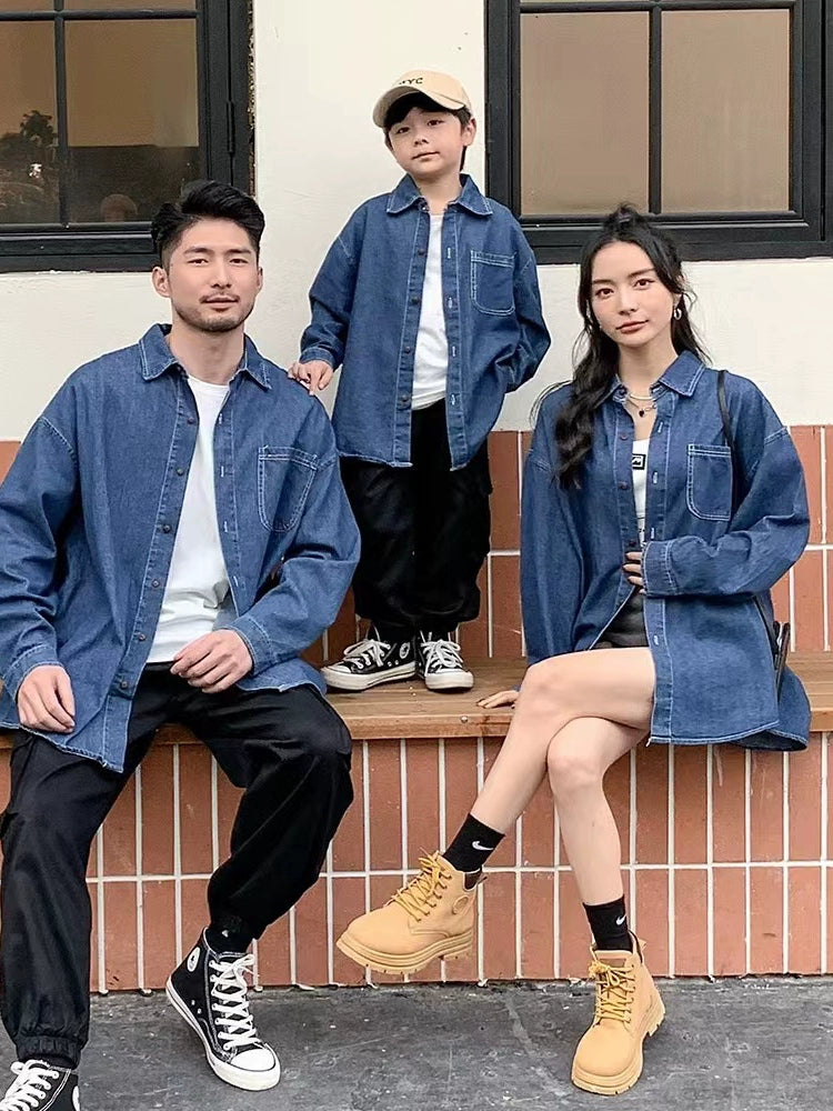 Urban Denim Matching Family Shirt Set