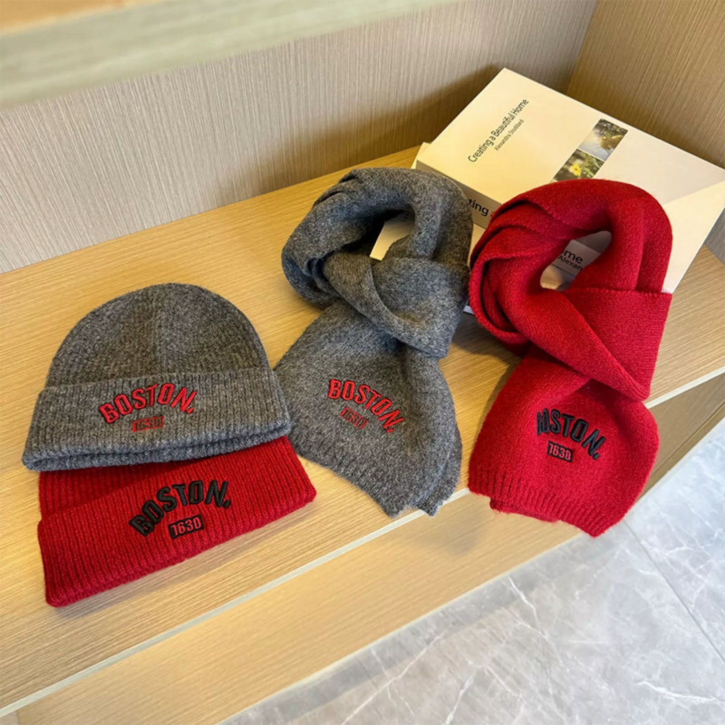 Boston Knit Beanie & Scarf Set