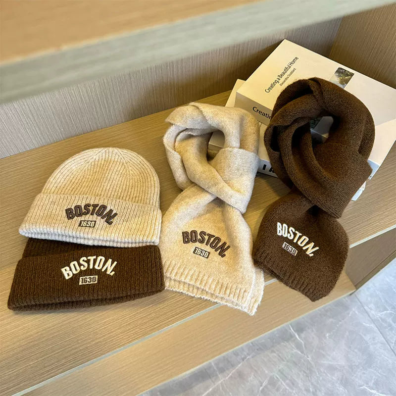 Boston Knit Beanie & Scarf Set