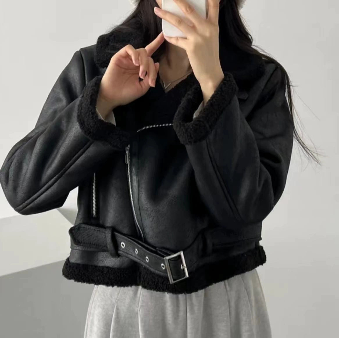 Aria Shearling Aviator Jacket