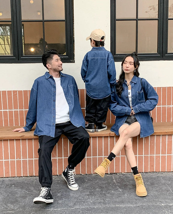 Urban Denim Matching Family Shirt Set