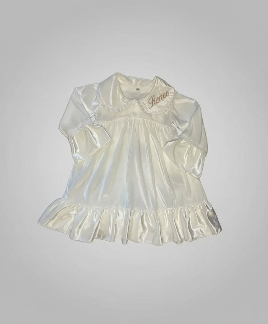 Velvet Lace-Trim Family Pajama Set